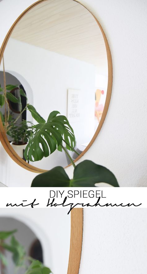 DIY Spiegel: So macht ihr einen Spiegel Rahmen aus Holz selber – Bonny und Kleid Spiegel Diy, Spiegel Design, Bad Inspiration, Diy Holz, Mirror Table, Tiny House, Mirror, Pins, Quick Saves