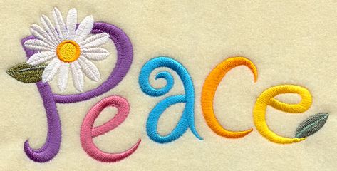 Peace Daisy Stitch, Pes Embroidery, Lazy Daisy Stitch, Embroidery Patterns Vintage, Machine Embroidery Applique, Embroidery Patterns Free, Free Machine Embroidery Designs, Embroidery Library, Free Machine Embroidery