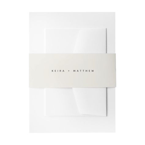 Solid Off White Ecru Ivory Wedding Invitation Belly Band  Zazzle Blush Wedding Invitation, Ivory Wedding Invitations, Black And White Wedding Invitations, Blush Wedding Invitations, Invitation Belly Band, Belly Band Invitation, Belly Band, Ivory Wedding, Belly Bands