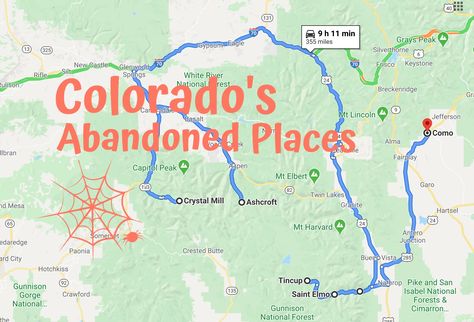 Experience some of Colorado's most fascinating, memorable, and historic abandoned locations during this epic 10-hour road trip. Abandoned Places In The Uk, Ghost Towns In Colorado, Places In Colorado, Road Trip To Colorado, Places In America, Twin Lakes, Most Haunted Places, Town Map, Ghost Tour