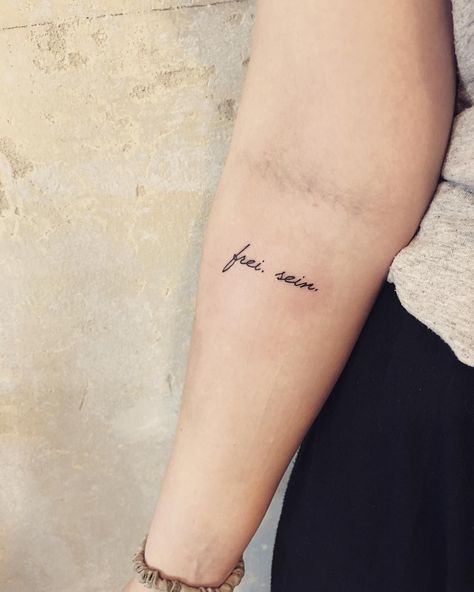 Quote Tattoos | POPSUGAR Smart Living Photo 2 Tattoo About Strength, German Tattoo, Wörter Tattoos, Tattoo Quotes For Men, Tattoo Quotes About Strength, Petit Tattoo, Small Quote Tattoos, Quote Tattoos, Disney Tattoo