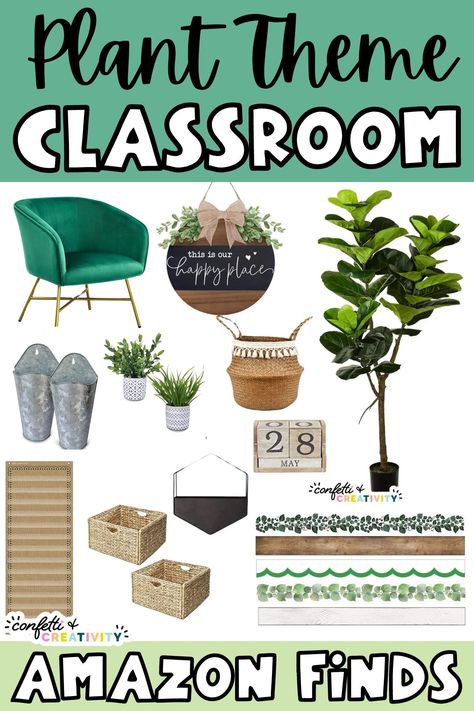 If you are looking for serenity with Plant Classroom Decor look no further! I have compiled a list of my favorite classroom items that will make all the plant lovers scream with glee -- and they're all found on AMAZON!  Plant Classroom Decor // Amazon Classroom Finds Greenery Classroom Theme Middle School, Elementary Classroom Decor Plants, Classroom Botanical Theme, Plant Themed Classroom Ideas, Plant Themes For Classroom, Plant Boho Classroom, Plant Classroom Decor Ideas, Boho Plant Themed Classroom, Modern Greenery Classroom Decor