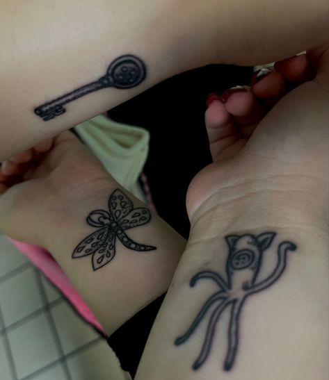 2 Piece Tattoo, Coraline Looking Stone Tattoo, Coraline Flowers Tattoo, Coraline Bug Tattoo, Coraline Octopus Doll Tattoo, Coraline Themed Tattoo, Easy Disney Tattoos, Coraline Squid Tattoo, Colored Small Tattoos