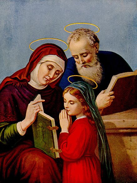 St. Anne and St. Joachim with Mary as a child. Nativity Of Mary, Saint Joachim, Happy Feast, Saint Ann, Mama Mary, St Anne, Blessed Mother Mary, The Virgin Mary, Religious Images