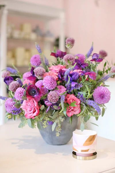 Order Fall Flowers & Orchids Online - Same-Day Delivery - Orchid Republic Purple Dahlias, Purple Flower Arrangements, Pink Flower Arrangements, Purple Dahlia, Pink And Purple Flowers, Bouquet Arrangements, Same Day Flower Delivery, Beautiful Bouquet Of Flowers, Beautiful Flower Arrangements