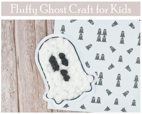 Fluffy Ghost Craft for Kids - Printables 4 Mom Ghost Craft For Kids, Zombie Crafts, Ghost Craft, Ghost Crafts, Fun Halloween Crafts, Family Diy, Halloween Banner, Educational Worksheets, Halloween Event