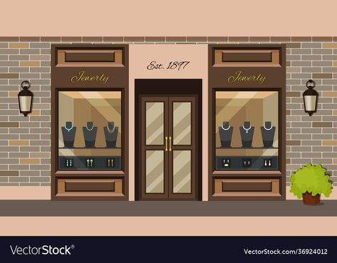 Building Front View, Graphic Jewelry, Store Facade, Shop Exterior, Concrete Table Lamp, Shop Facade, Storefront Design, Graphic Design Tutorials Learning, Building Front