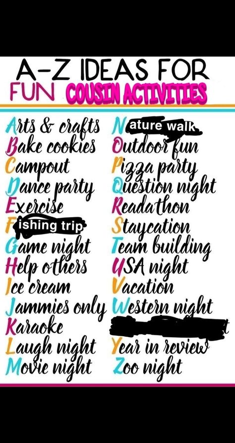 Stuff To Do With Cousins At Home, Things To Do With Cousins At Home, Things To Do With Your Cousins At Home, Things To Do With Your Cousins, Fun List, Best Friend Activities, Friend Activities, Summer Fun List, Things To Do At A Sleepover