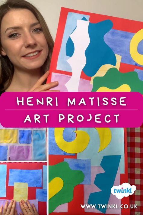 Henri Matisse Art Project for Kids with tutorial Matisse Art Project, Matisse Kids, Making A Collage, Henri Matisse Art, Kindergarten Projects, Art Project For Kids, Art Beat, Project For Kids, Matisse Art