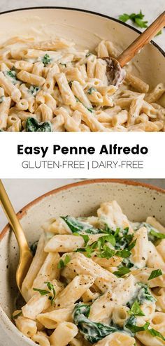 Gluten Free Dairy Free Recipes Dinner, Penne Alfredo, Gluten Free Dairy Free Dinner, Unbound Wellness, Dairy Free Cooking, Dairy Free Recipes Dinner, Lactose Free Recipes, Dairy Free Dinner, Egg Free Recipes