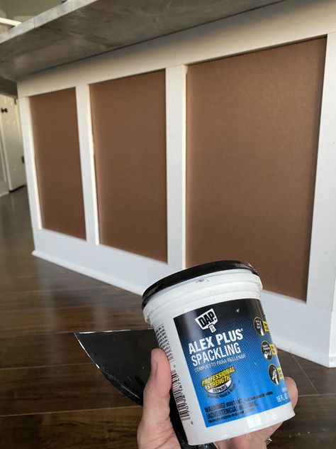 Board And Batten Cabinets, Beadboard Bar Wall, Waynes Coating On Kitchen Island, Diy Island Upgrade, Kitchen Island With Drywall Back, Board And Batten Under Bar, Board And Batten Kitchen Island Diy, Island Cover Ideas, Diy Kitchen Island Makeover Ideas