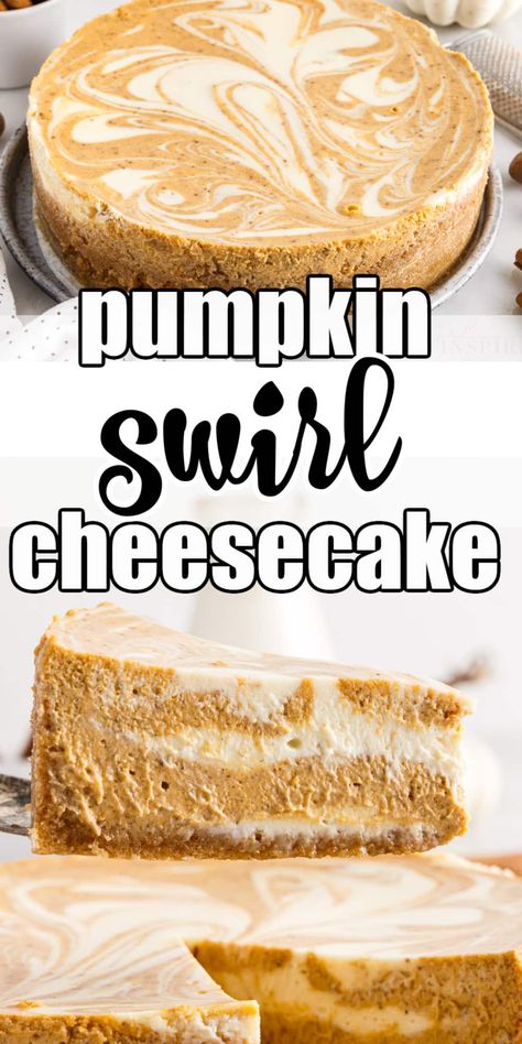 Cheese Cakes Recipes Pumpkin, Thanksgiving Recipes For Dessert, Homemade Pumpkin Pie Cheesecake, Marble Pumpkin Cheesecake, Pumpkin Pie Cheesecake Swirl, Pumpkin Pie Swirl Cheesecake, Pumpkin Cheesecake Easy Recipe, Easy Pumpkin Swirl Cheesecake, Pumpkin Marble Cheesecake