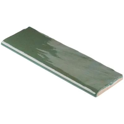 Kingston Green 3 in. x 8 in. Glazed Ceramic Bullnose Tile Bullnose Tile, Shower Floor Tile, Local Color, Glass Subway Tile, Ivy Hill Tile, Tile Saw, Tile Trim, Green Theme, Pool Tile