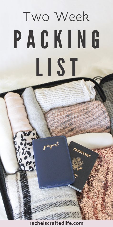 Two Week Travel Packing List, Packing Tips For Travel 2 Weeks, 2 Week Packing List Spring, How To Pack For 2 Weeks In Europe, 2 Weeks Beach Vacation Packing, Packing For Spring Trip, What To Pack For A 2 Week Trip To Europe, Summer Packing List 2 Weeks, Two Week Trip Packing Lists