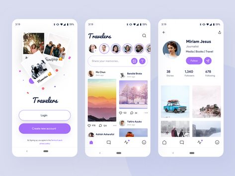 Travelers | social media app exploration by Sudhan Gowtham  for Orizon on Dribbble Social App Design, Infinity Logo, Event App, Desain Ui, Mockup Poster, Mobile App Design Inspiration, App Interface Design, Medium App, Mobile Ui Design