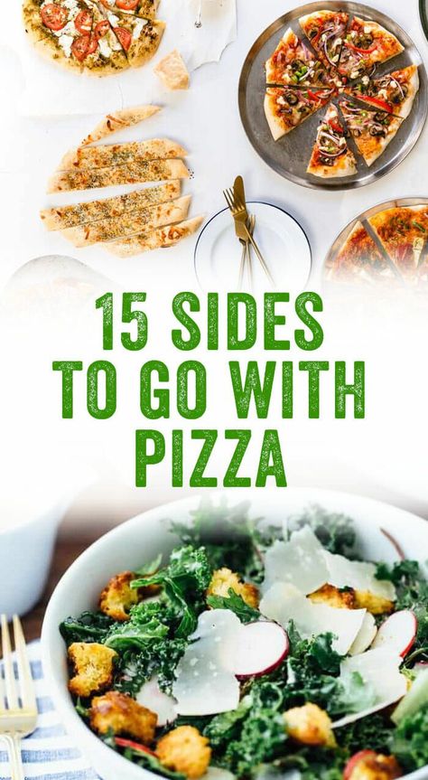 Need a few easy side dishes for your pizza party? Here are the best sides to go with pizza, from Italian chopped salad to homemade ranch. #pizza #sides #sidedish #salad #healthy #mealprep #pizzaparty Side Dishes With Pizza, Sides To Go With Pizza, Sides For Pizza, Pizza Party Menu, Pizza Party Food, Pizza Dinner Party, Pizza Pairings, Pizza Image, Pizza Side Dishes