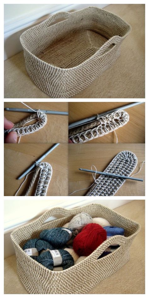 DIY Crochet Rope Basket Tutorial Free Pattern (Video) Diy Crochet Rope Basket, Crochet Storage Baskets Free Pattern, Crochet Rope Basket, Crochet Storage Baskets Free, Rope Basket Tutorial, Crochet Storage Basket, Braided Rug Diy, Basket Tutorial, Crochet Basket Pattern Free