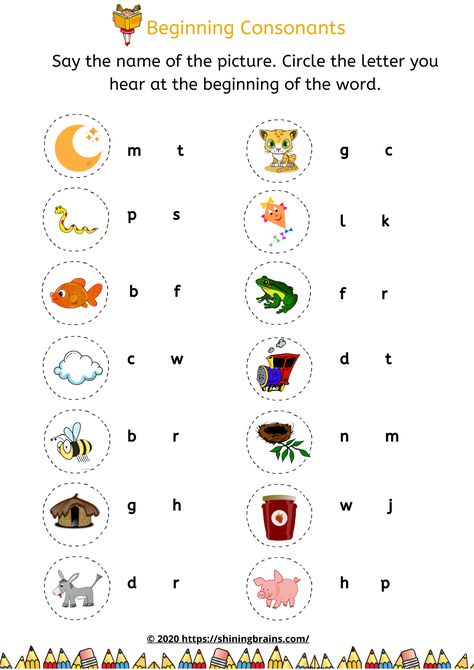 Vowels Consonants Worksheet, Initial Letter Sounds Worksheets, Beginning Consonants Worksheets, Beginning Letter Sounds Worksheets Free, Beginning Sounds Worksheets Free, Vowels And Consonants Worksheets, Abc Kindergarten, Consonants Worksheets, Letter Sounds Worksheets