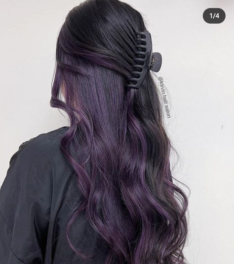 Jewel Tone Hair Color Ideas, Money Hair, Purple Brown Hair, Hairstyles And Colors, Hidden Hair Color, Purple Hair Highlights, Hottest Hairstyles, How To Have Style, Dark Purple Hair