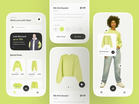 Clothing Store Mobile Apps by Nela Rosdiana for Vektora on Dribbble Apps To Design Clothes, Interactive App Design, Clothing App Design, Outfit App, Closet App, Clothing Apps, Creative Market Design, Ui Ux 디자인, Boutique Logo Design