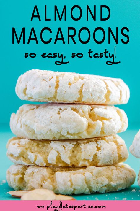 Soft and Chewy Almond Macaroons Macaroon Cookies Recipe, Almond Paste Cookies, Chewy Sugar Cookie Recipe, Almond Macaroons, Easy Cookie Recipe, Cookie Recipes From Scratch, Almond Meal Cookies, Macaroon Cookies, Nut Cookies