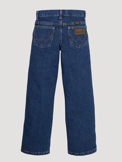 Boy's George Strait Cowboy Cut® Collection by Wrangler® Original Fit Jean (4-7) in Heavyweight Stone Denim Cowboy Cut Jeans, Straight Fit Denim, Mens Cowboy, Western Women, Boy George, Moms Favorite, George Strait, Straight Fit Jeans, Wrangler Jeans