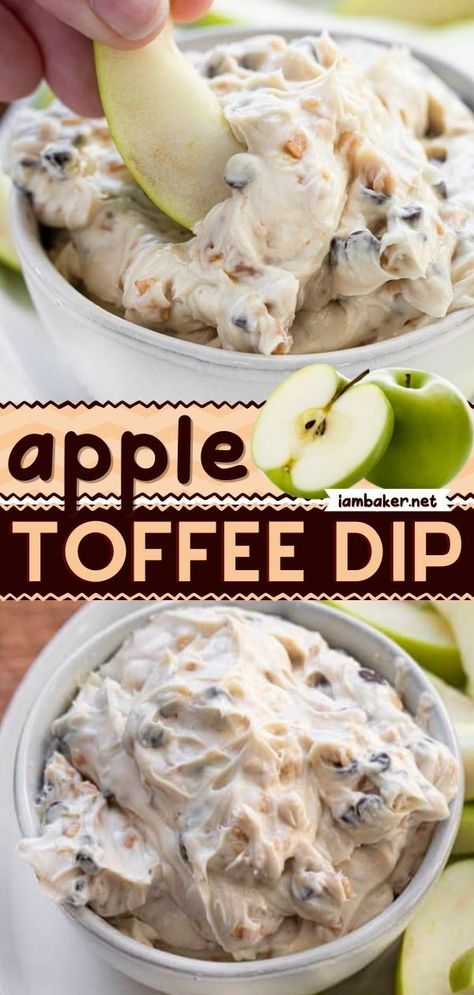 Apple Toffee Dip, Toffee Dip, Hp Sauce, Sweet Dips, Apple Dip, Dip Recipes Easy, Dessert Dips, Yummy Dips, Dip Recipe