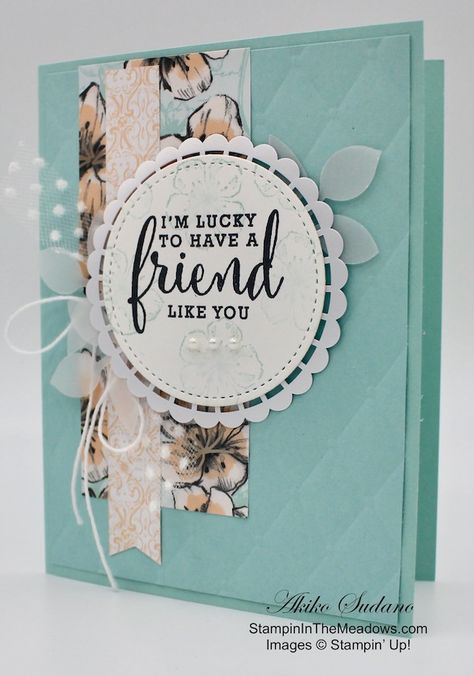 Stampin’ Up! Forever Blossoms Friendship Card – Stampin' in the Meadows Stampin Up Forever Blossoms, Friendship Cards Diy, Friendship Day Cards, Paris Cards, Vellum Cards, Narnia Books, About Friendship, Friendship Day, Spring Cards