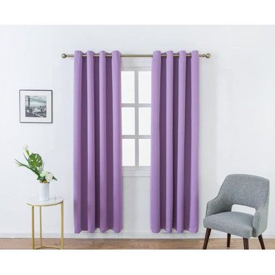 Easy to Install – Comes with 2 panels, each panel is 52"(W)x 84"(L)with tie back, and 8 elegant stainless grommets (1.6" inner diameter), making it easy to install and remove, and fit well with standard or decorative curtain rods. Curtain Colour: Light Purple Bedroom Blackout Curtains, Thermal Drapes, Kids Blackout Curtains, Curtains Grommet, Blackout Curtains Bedroom, Window Curtains Bedroom, Purple Curtains, Decorative Curtain Rods, Long Drapes