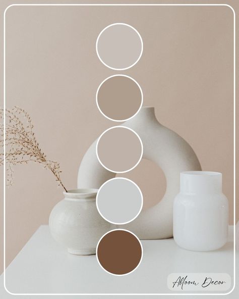 Hey there! I'm excited to share my minimalist color palette with you. I was inspired by some decorative vases in different neutral colors and fell in love with the concept. In my blog post, I offer some tips on how you can incorporate minimalist colors into your home. Plus, I share the neutral color palette hex codes and Sherwin-Williams paint color matches so you can recreate the same style in your own space! Neutral Color Palette Hex Codes, Color Scheme Hex Codes, Color Palette Hex Codes, Color Palette With Hex Codes, Cream Colored Sofa, Minimalist Color Palette, Minimal Color Palette, Brown Curtains, Minimalist Color