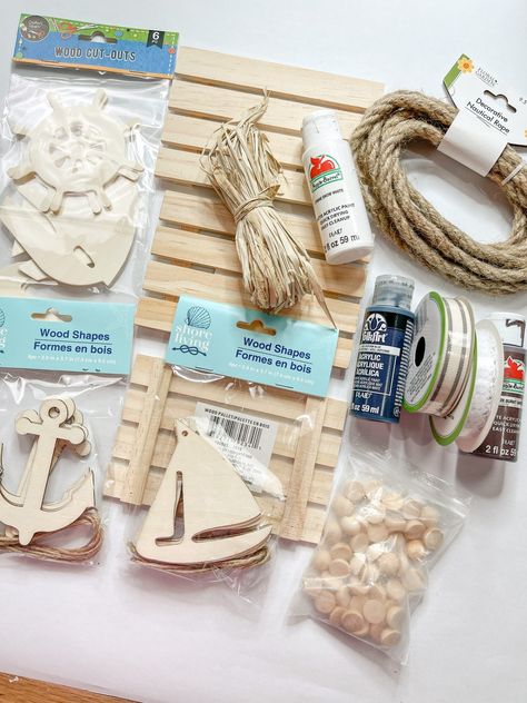 DIY Dollar Tree Nautical Decor - Easy Decor DIY Tutorial Dollar Tree Nautical Decor, Dollar Tree Nautical Diy, Nautical Diy Crafts, Nautical Rope Decor, Nautical Decor Diy, Diy Nautical Decor, Mini Crafts, Diy Nautical, Beach Themed Crafts