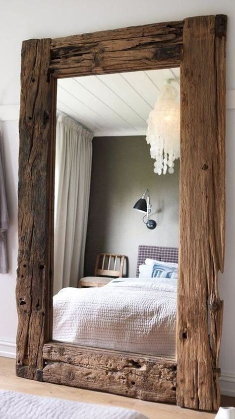 Grab a drill, brush, and some glue. These ideas will not only change your home but save you a lot of money. #rustic #home #decor #ideas Design Ložnic, Drill Brush, Rustic Mirrors, Dekor Diy, Driftwood Decor, Decor Minimalist, Rustic Diy, Handmade Home Decor, Rustic Furniture