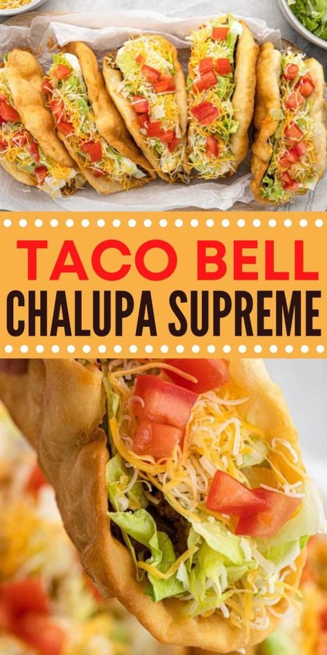 Southwest Recipes Main Dishes, Taco Ideas For Dinner, Fried Beef Tacos, Taco Bell Chalupa, Chalupa Recipe, Texmex Recipes, Taco Bell Recipes, Eating On A Dime, Ground Beef Tacos