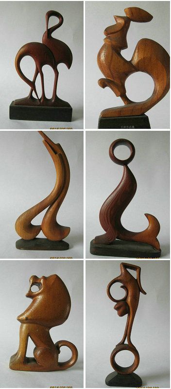 woodcarving--animals by LINWANG:☽ ¯\_(ツ)_/¯  ☽ ☼☾✧･ﾟ. ¯\_(ツ)_/¯ Wood Sculpture Animal, Abstract Wood Carving, Tre Kunst, Seni Arab, Wooden Sculptures, Wood Carving Designs, Seni 3d, Wood Carving Patterns, Carving Designs