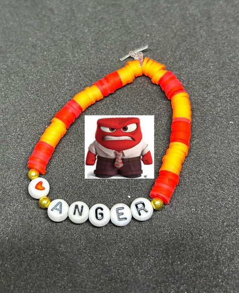 Inside Out Bracelet Ideas, Heishi Bracelet, Bracelet Ideas, Personalized Bracelets, Bracelet Stack, Handmade Bracelets, Anger, Inside Out, Ash