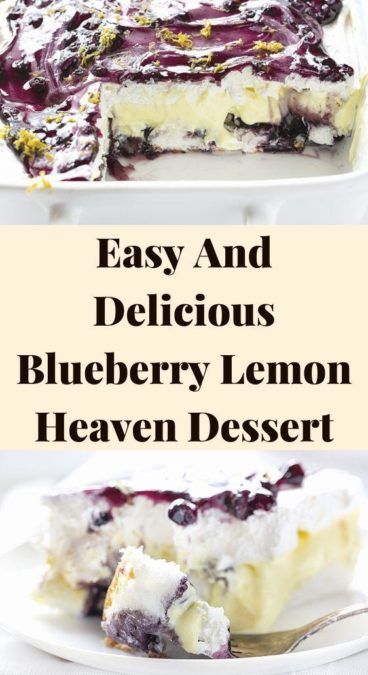 Easy And Delicious Blueberry Lemon Heaven Dessert - TASTYDONE Angle Food Cake Dessert, Lemon Blueberry Dessert Recipes, Heaven Dessert, Lemon Pudding Dessert, Easy Blueberry Desserts, Lemon Heaven, Lemon Angel Food Cake, East Dessert, Blueberry Pudding