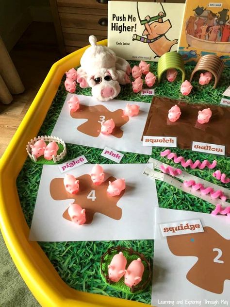 National Pig Week 3 Little Pigs Activities, Rainbow Fish Activities, Fairy Tale Crafts, Sensory Tubs, Caterpillar Craft, Fish Activities, Eyfs Activities, Creative Area, Tuff Tray