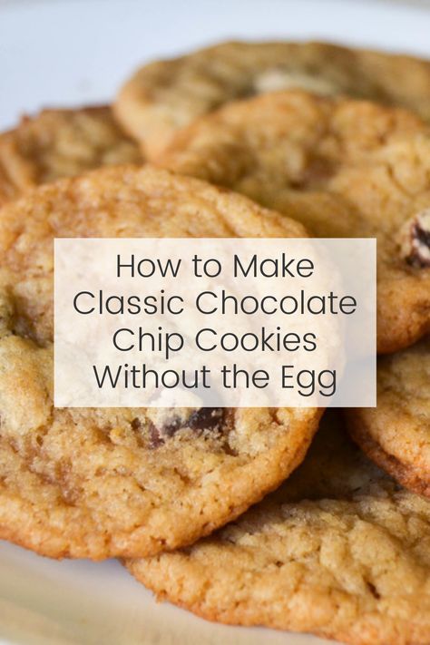 Cookie Recipe No Eggs, Cookie Recipe Without Eggs, Egg Replacer Recipes, Cookie Recipes Without Eggs, Egg Free Chocolate Chip Cookies, Chocolate Biscuit Recipe, Cookies Without Eggs, Classic Chocolate Chip Cookies, Egg Free Cookies