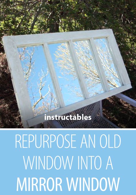 Repurpose an Old Window Into a Mirror Window  #home #upcycle #reuse #decor Recycle Decoration, Window Shutters Diy, Valance Patterns, Camp Projects, Old Window Projects, Upcycle Crafts, Old Window Frames, Recycled Decor, Window Shutters Exterior