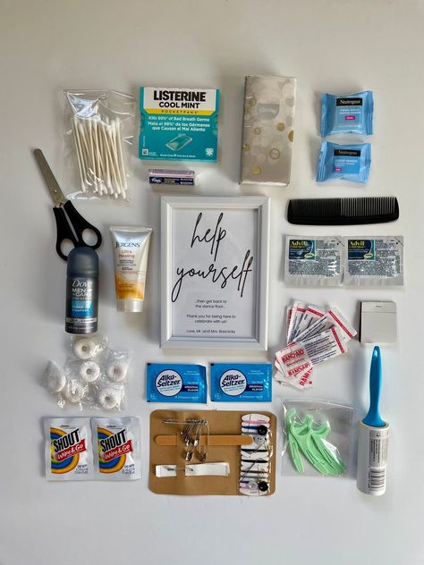 [AffiliateLink] Personalized Bridal Bathroom Emergency Kit - Wedding Day Essentials  Craftingisadreamjob #bathroomgiftbasketideas Bathroom Emergency Kit, Bride Emergency Kit, Being A Bridesmaid, Bathroom Basket Wedding, Bridal Survival Kit, Wedding Day Essentials, Listerine Cool Mint, Wedding Emergency Kit, Wedding Bathroom