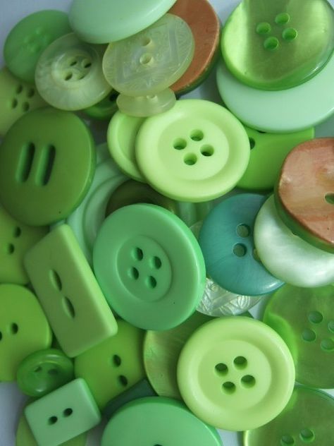 Botones. Prime Colors, Green Inspiration, Mean Green, Simple Green, Aesthetic Colors, Green Life, Colour Board, Green Button, Button Crafts