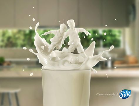 Milk Advertising, Iphone Wallpaper Planets, Ice Cream Photography, Interactive Web Design, Milk Brands, Milk Packaging, Milk Splash, Ads Creative Advertising Ideas, Paper Cutout Art