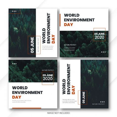 Instagram post bundle world environment ... | Premium Psd #Freepik #psd #banner #template #green #social-media Graphic Design For Instagram Posts, Green Social Media Design, Social Post Design, Social Media Images Design, Green Instagram, Template Green, Day Template, Instagram Feed Planner, Graphic Design Style