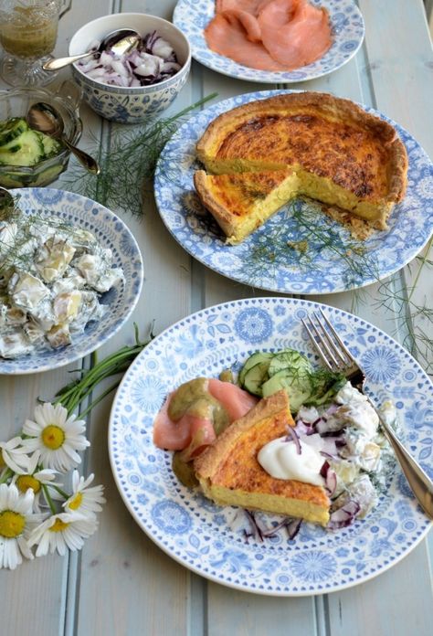 Västerbottensost Cheese and a Swedish Midsummer Menu - Lavender and Lovage Midsummer Eve, Swedish Midsummer, Nordic Diet, Potato Salad Dill, Cottagecore Food, Leafy Salad, Cheese Pie, Scandinavian Food, Cheese Pies