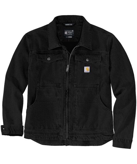 A true workhorse this men's Carhartt canvas jacket adds just the right amount of stretch to the durable canvas duck for easy movement. A snap-adjustable drop tail hem lets you customize the length. Interior and exterior pockets keep essentials close. A relaxed fit offers a little extra room to move. Mens Rugged, Duck Jacket, Carhartt Jacket, Safety Clothing, Men Carhartt, Mens Workwear, Carhartt Mens, Vest Coat, Work Jackets