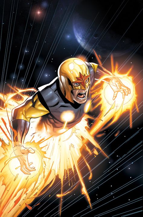 Nova Marvel | To a reader who may be new to Marvel Adventures Super Heroes (MASH ... Nova Marvel, Marvel Nova, New Warriors, Comic Book Artwork, Hero 3, Male Character, Marvel Comic Books, Marvel Comics Art, Dc Heroes