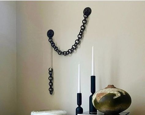 HandPlusFiber - Etsy Rope On Wall Decor, Rug Hung On Wall, Diy Chain Decor, Chain Sculpture, Ceramic Wall Art Sculpture, Ceramic Chain, Rope Sculpture, Dark And Moody Interiors, Ceramic Wall Sculpture