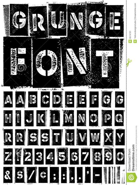 Grunge Font. Illustration about texture, vector, alphabet, letters, font, numbers, text, stencil, grunge, distressed, type - 9574791 Type Faces Fonts, Grunge Alphabet, Punk Typography, Punk Font, Stencil Text, Font Numbers, Text Aesthetic, Grunge Font, Grunge Typography