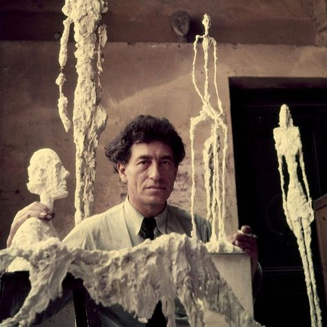 Giacometti in his studio with plaster models, 1952. Photography by Gordon Parks (The LIFE Picture Collection/Getty… Gagosian Gallery, Gordon Parks, Alberto Giacometti, Max Ernst, Chur, Man Ray, Life Pictures, Picture Collection, Artistic Photography