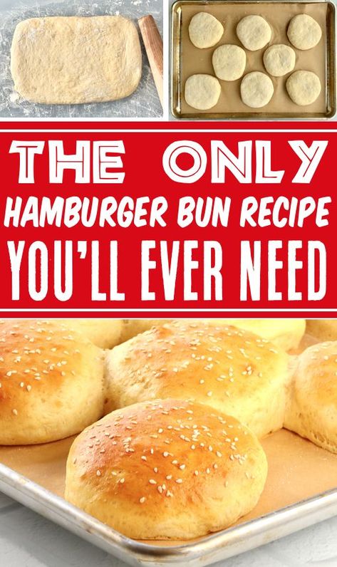 Hamburger Buns Recipe Easy, Hamburger Buns Homemade Bread Machines, Easy Hamburger Buns No Yeast, Flour Based Recipes, Home Made Buns Recipe, 40 Minute Hamburger Buns, Easy Bun Recipes For Beginners, Easy Hamburger Bun Recipe, Homemade Buns Hamburger